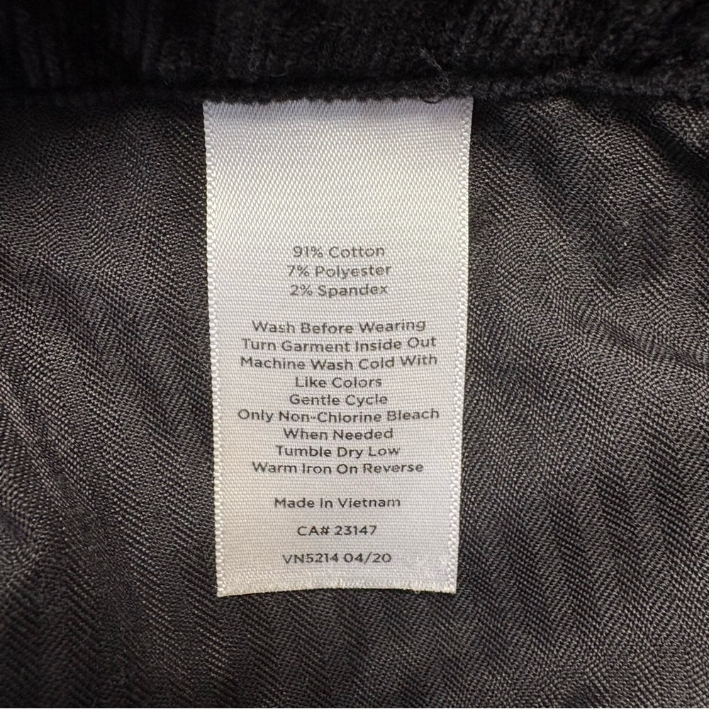 Talbots Corduroy Pants Women Sz 4 Black High Waist Jegging Ankle Stretch - Picture 7 of 9